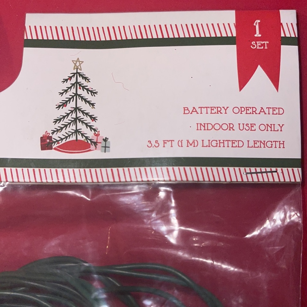 New/unopened package: Battery Powered Red LED String Lights - Picture 5 of 6